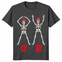 Ohio couples skeleton costume in dark heather grey