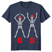 Ohio couples skeleton costume in heather navy