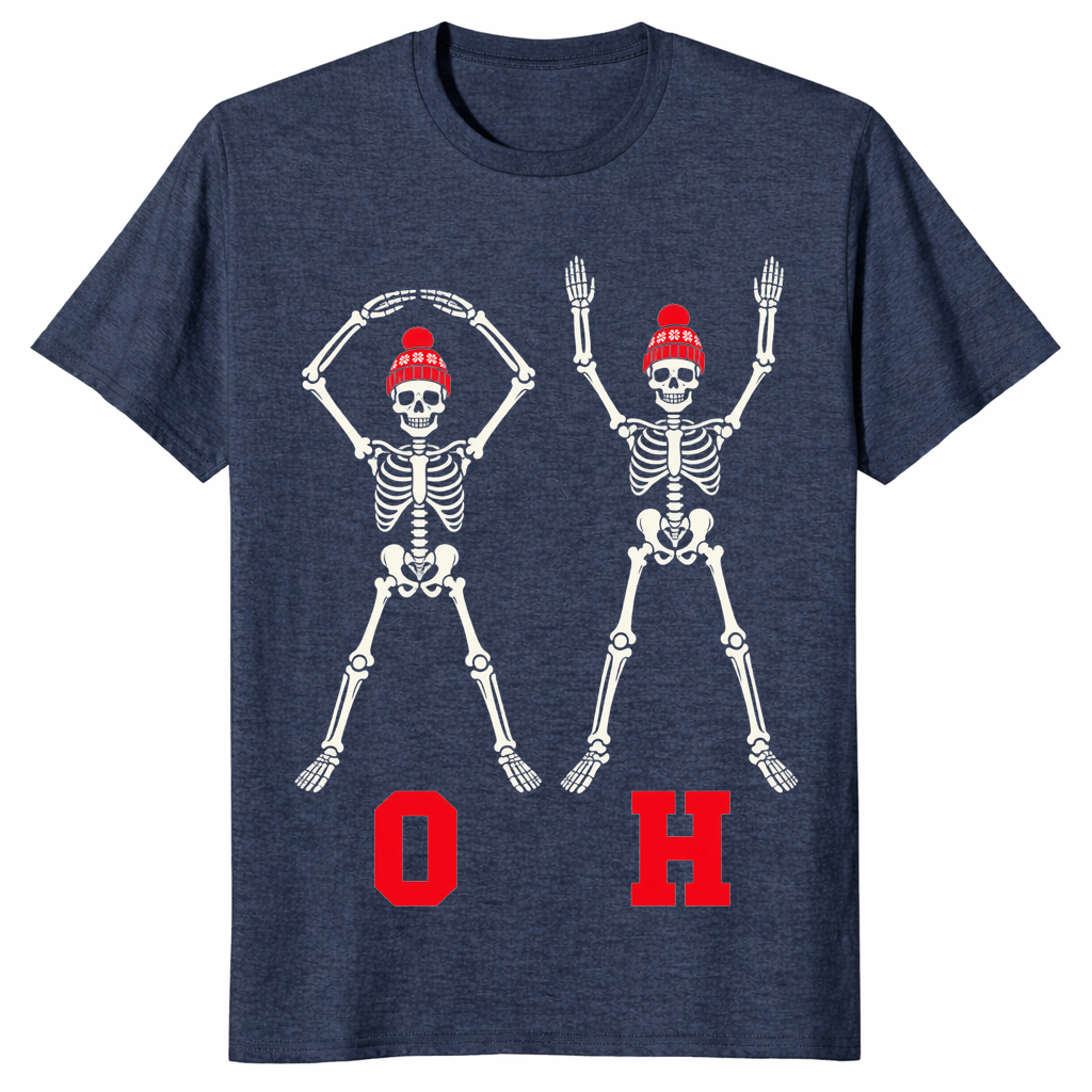 Ohio couples skeleton costume in heather navy