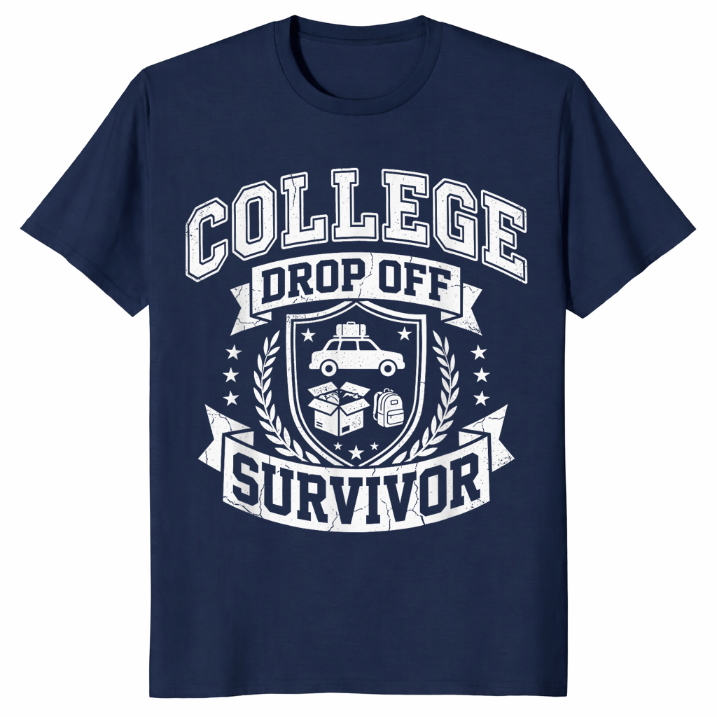 College drop off survivor shirt in navy