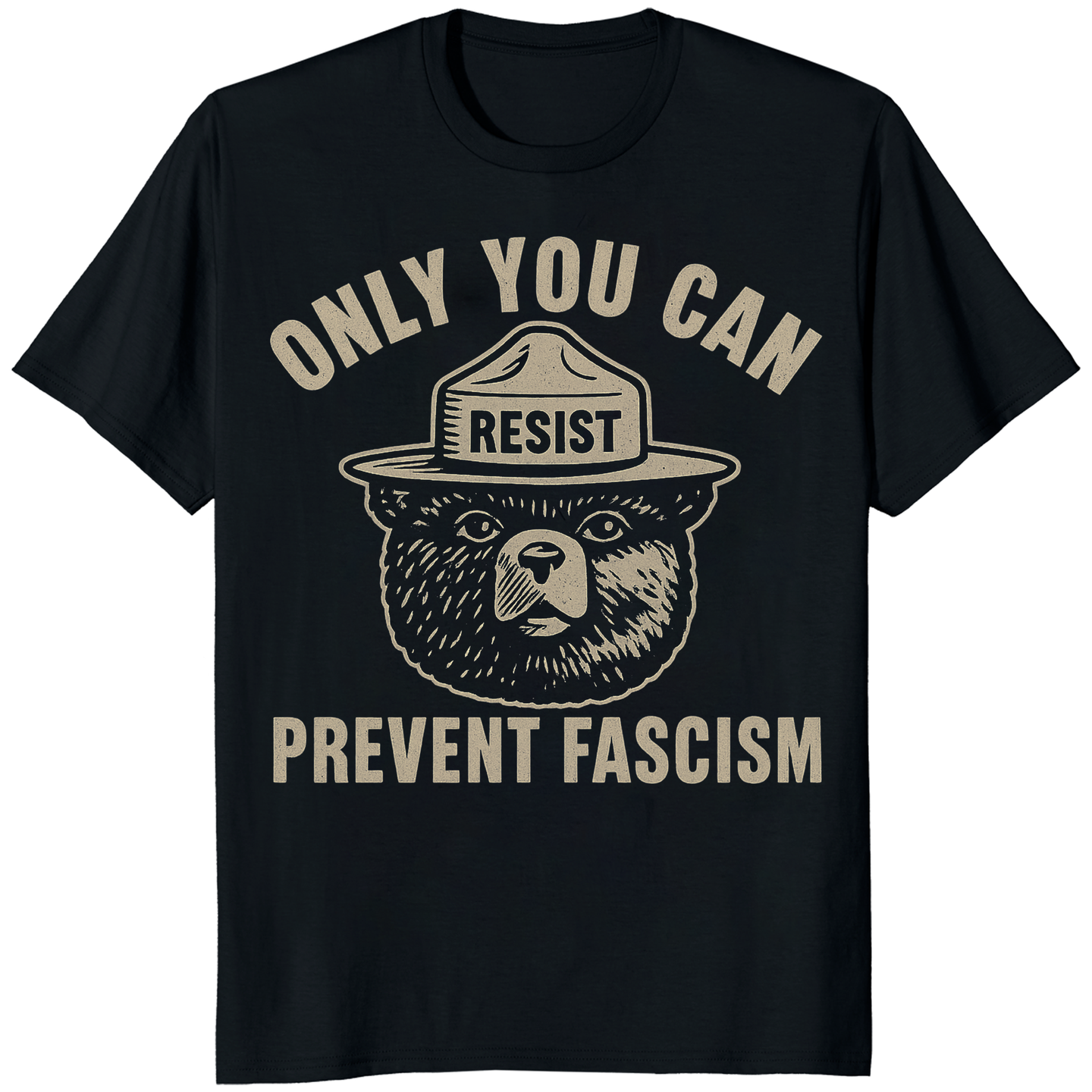 Only You Can Prevent Fascism Shirt in black by Cuccico – anti Trump tee with activist design