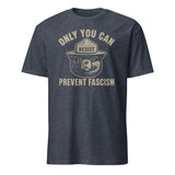 Only You Can Prevent Fascism Shirt in heather navy by Cuccico – Protect Our National Park sustainable tee