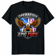 Operation Epic Fury T-Shirt – Patriotic Eagle | Military Badge | Cuccico