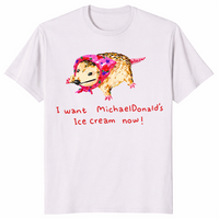 Opossum meme shirt in ice grey with ice cream craving design