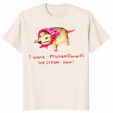Opossum meme shirt in natural with ice cream craving design