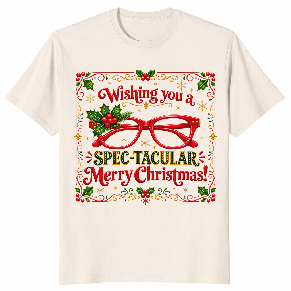 Optometrist Christmas shirt in natural