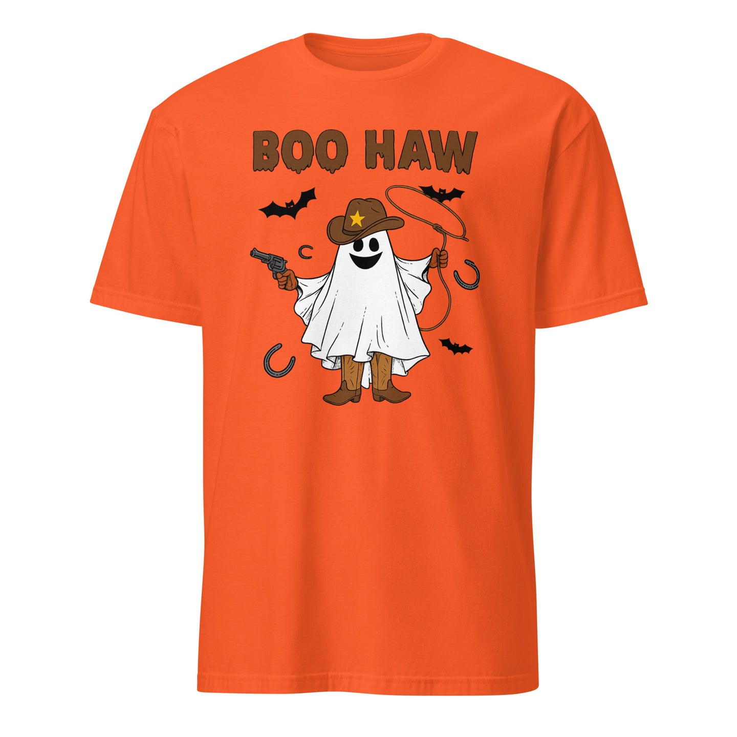 Boo Haw Shirt in Orange – Ghost Cowboy Spooky Fall Western Tee by Cuccico