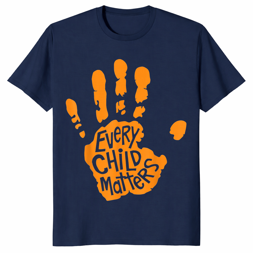 Orange Shirt Day Kindness kids t-shirt in navy
