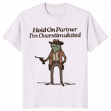 Overstimulated cowboy frog shirt in ice grey