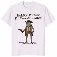 Overstimulated cowboy frog shirt in ice grey