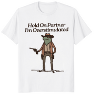 Overstimulated cowboy frog shirt in white