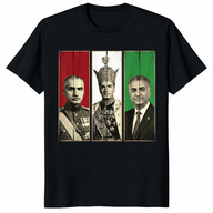 Pahlavi Dynasty shirt featuring Reza Shah and Mohammad Reza Pahlavi