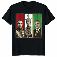 Pahlavi Dynasty shirt featuring Reza Shah and Mohammad Reza Pahlavi