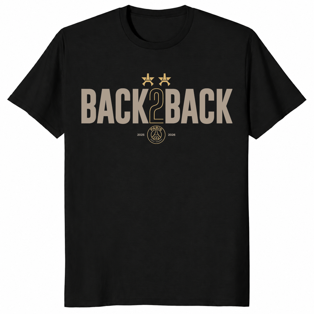 Paris Back2Back UEFA Champions Shirt Black Munich 2025 Budapest 2026 Fan Tee
