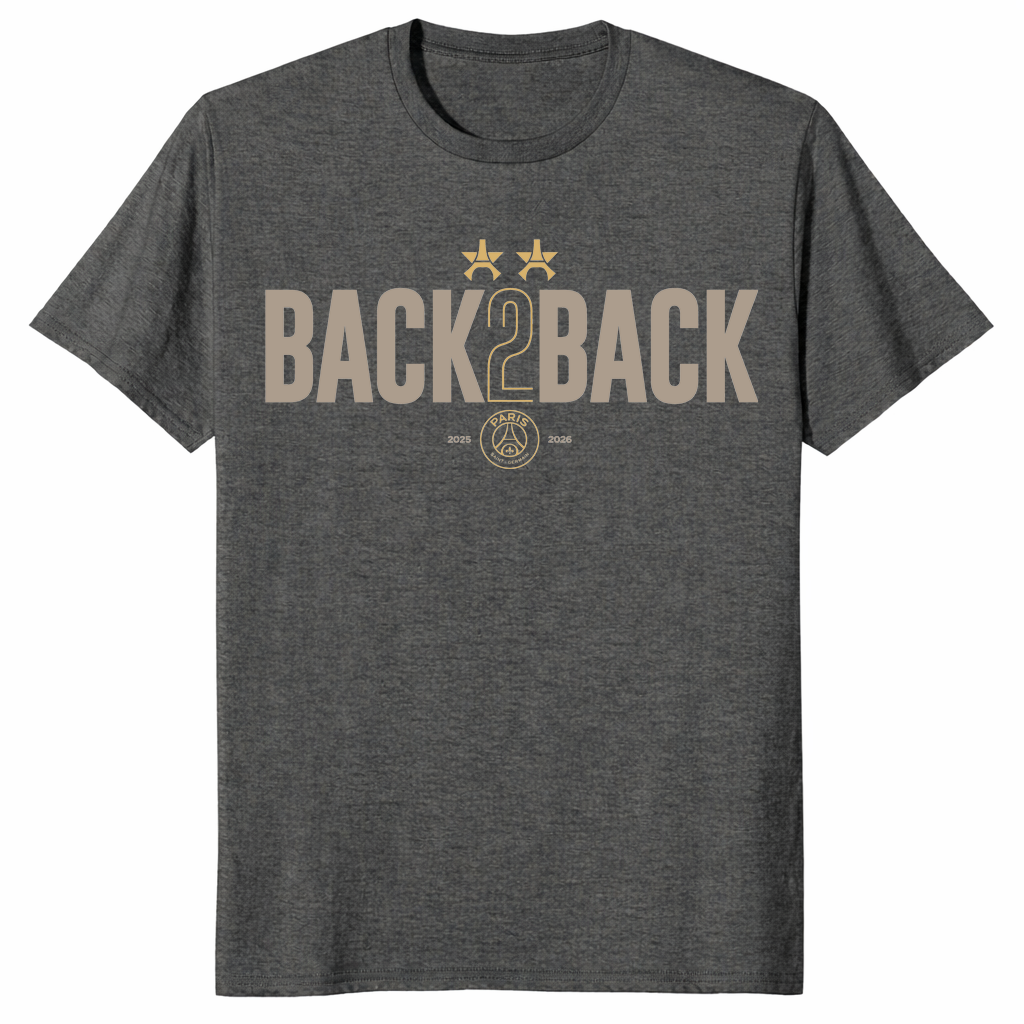 Paris Back2Back UEFA Champions Shirt Dark Heather Football Fan Gift Tee