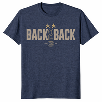 Paris Back2Back UEFA Champions Shirt Heather Navy Back to Back Champions Tee