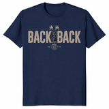 Paris Back2Back UEFA Champions Shirt Navy PSG European Champions Fan Tee