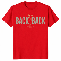 Paris Back2Back UEFA Champions Shirt Red PSG Champions League Fan Tee