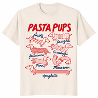 Pasta Pups funny dachshund spaghetti t-shirt in natural
