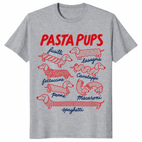 Pasta Pups funny dachshund spaghetti t-shirt in sport grey