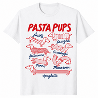 Pasta Pups funny dachshund spaghetti t-shirt in white