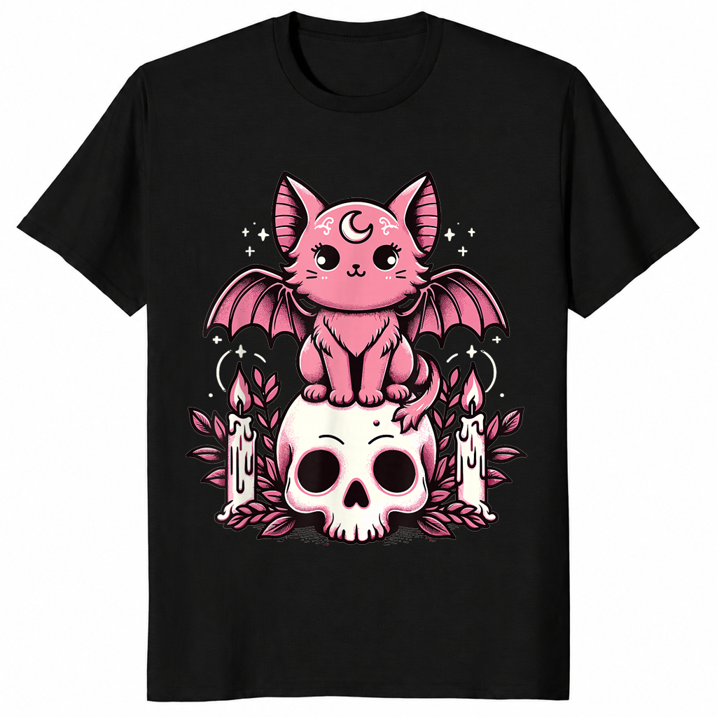 Pastel goth shirt in black