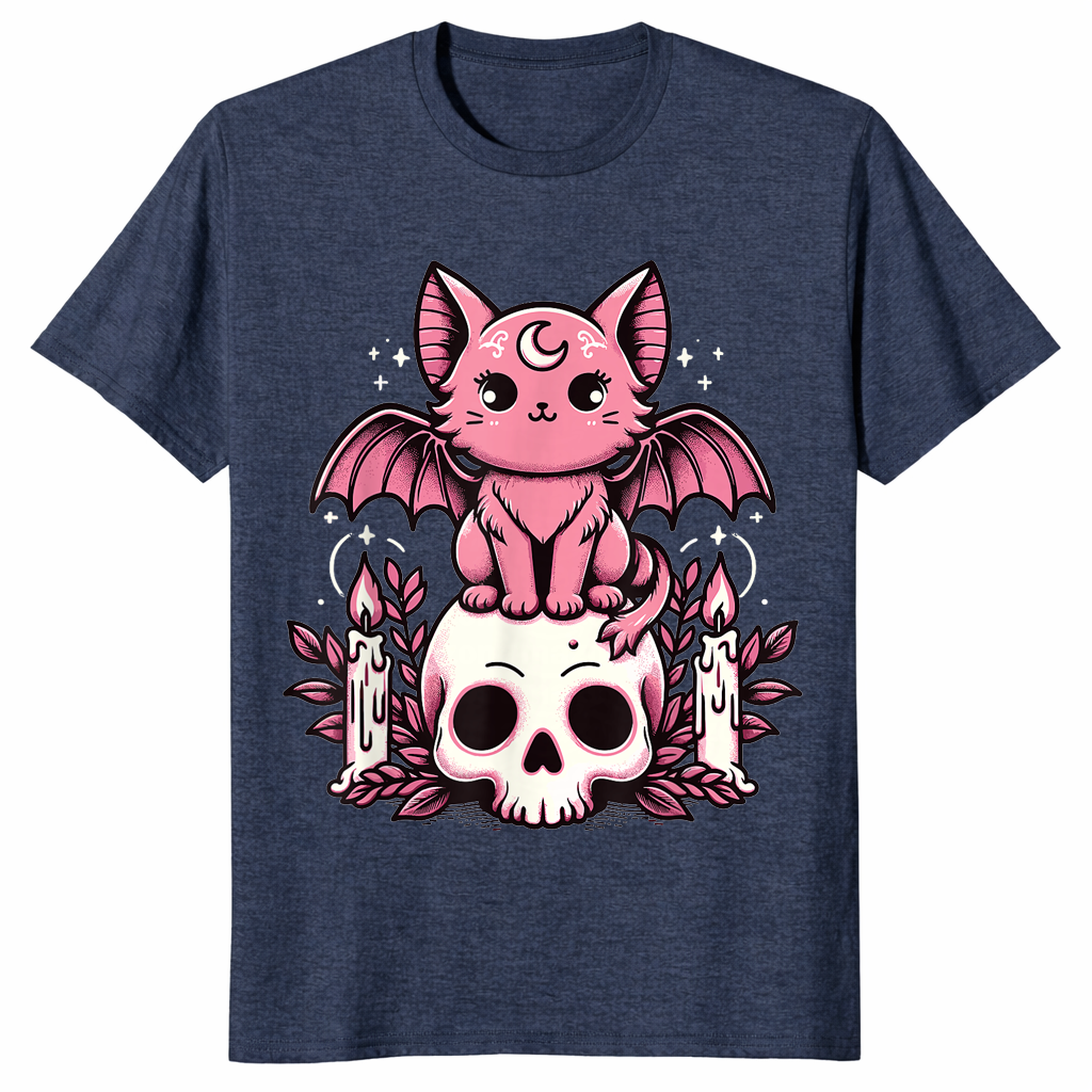 Pastel goth shirt in heather navy
