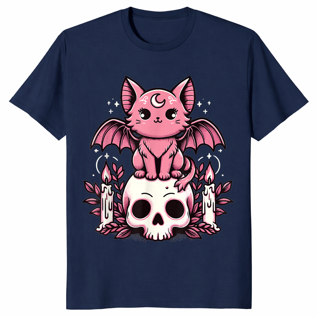 Pastel goth shirt in navy