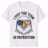 Patriotic autism shirt in ice grey