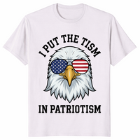 Patriotic autism shirt in ice grey