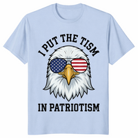 Patriotic autism shirt in light blue