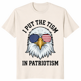 Patriotic autism shirt in natural