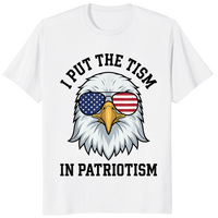 Patriotic autism shirt in white