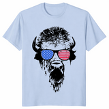 Patriotic Buffalo USA Flag Sunglasses Shirt | 4th of July Tee | Cuccico