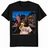 Patriotic Chocolate Lab Drinking Beer 4th Of July Dog Shirt | Cuccico