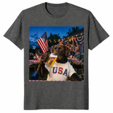 Patriotic Chocolate Lab Drinking Beer 4th Of July Dog Shirt | Cuccico