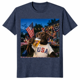 Patriotic Chocolate Lab Drinking Beer 4th Of July Dog Shirt | Cuccico