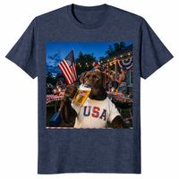 Patriotic Chocolate Lab Drinking Beer 4th Of July Dog Shirt | Cuccico