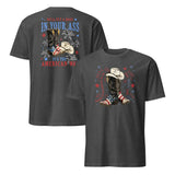 Patriotic Cowboy Boots Shirt dark heather grey