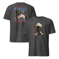 Patriotic Cowboy Boots Shirt dark heather grey