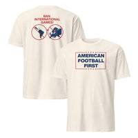 Patriotic football fan protest shirt for game day and tailgate wear
