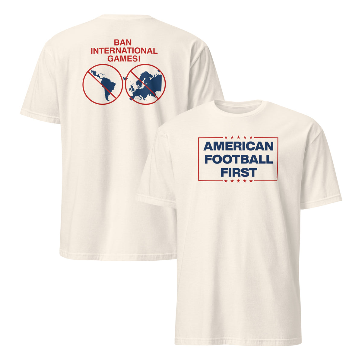 Patriotic football fan protest shirt for game day and tailgate wear