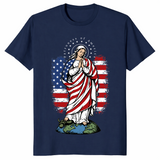Patroness Of The USA Blessed Virgin Mary Catholic Art T Shirt | Cuccico