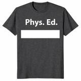 PE class gym shirt in dark heather grey