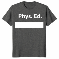 PE class gym shirt in dark heather