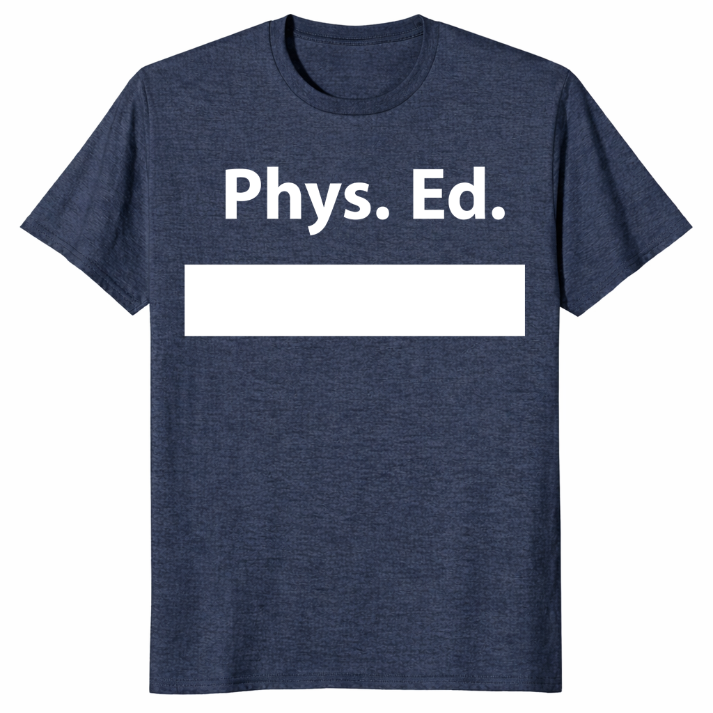 PE class gym shirt in heather navy