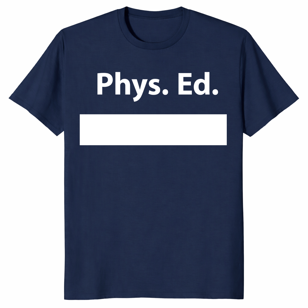 PE class gym shirt in navy