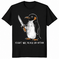 Penguin Flight Was Never An Option Shirt Black Viral Meme Funny Tee