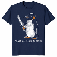 Penguin Flight Was Never An Option Shirt Navy Funny Penguin Meme Tee