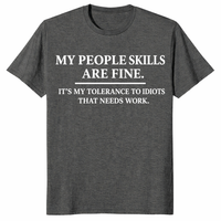 Sarcastic workplace humor tee in dark heather for customer service warriors